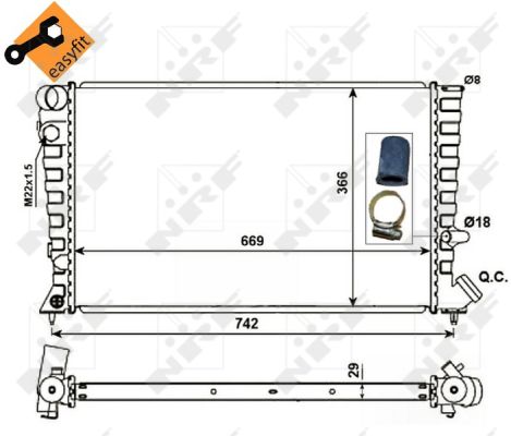 Radiator, engine cooling - 58101 NRF
