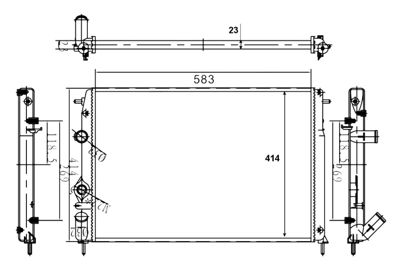 Radiatore, Raffreddamento motore - 58106A NRF