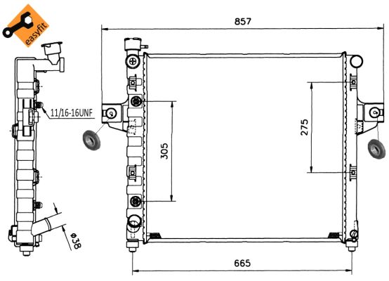 Radiator, engine cooling - 58112 NRF
