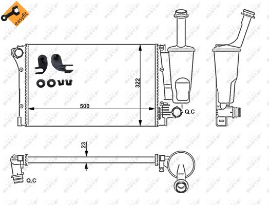 Radiator, engine cooling - 58170 NRF