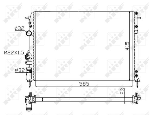 Radiator, engine cooling - 58175A NRF