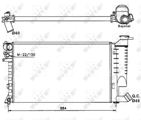Radiator, engine cooling - 58183 NRF