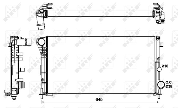 Radiator, engine cooling - 58185 NRF