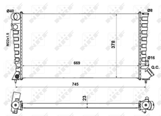 Radiator, engine cooling - 58189A NRF