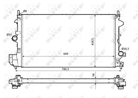 Radiator, engine cooling - 58204 NRF