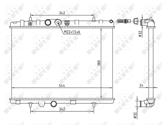 Radiatore, Raffreddamento motore - 58226A NRF