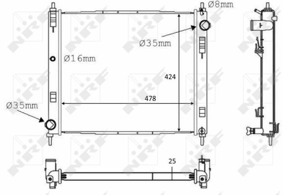 Radiator, engine cooling - 58231 NRF