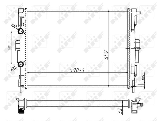 Radiatore, Raffreddamento motore - 58329A NRF