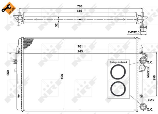 Radiator, engine cooling - 58334 NRF