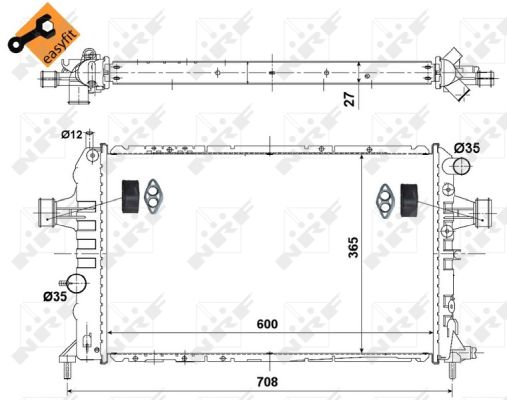 Radiator, engine cooling - 58344 NRF