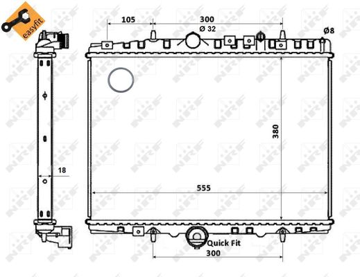 Radiator, engine cooling - 58352 NRF