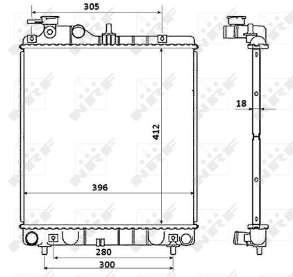 Radiator, engine cooling - 58354 NRF