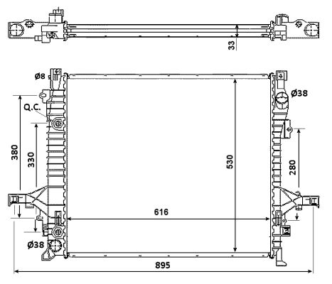 Radiator, engine cooling - 58356 NRF