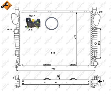 Radiator, engine cooling - 58366 NRF