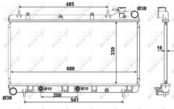 Radiator, engine cooling - 58372 NRF