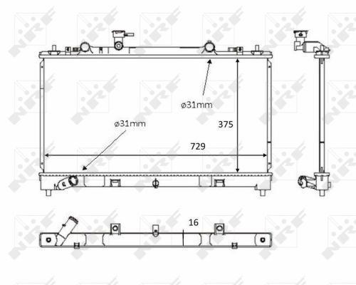 Radiatore, Raffreddamento motore - 58381 NRF