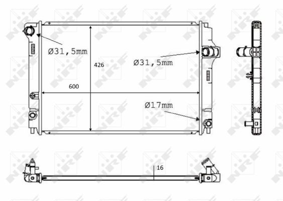Radiatore, Raffreddamento motore - 58382 NRF