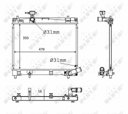 Radiator, engine cooling - 58384 NRF