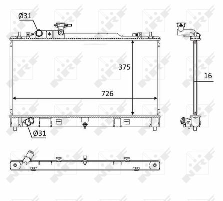 Radiator, engine cooling - 58393 NRF