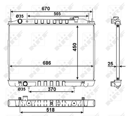 Radiatore, Raffreddamento motore - 58418 NRF