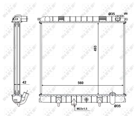Radiator, engine cooling - 58445 NRF