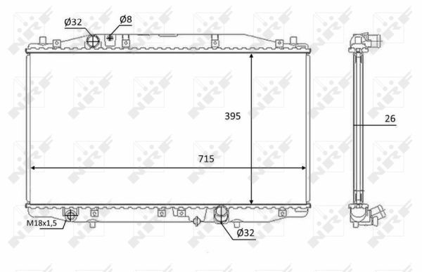 Radiator, engine cooling - 58452 NRF