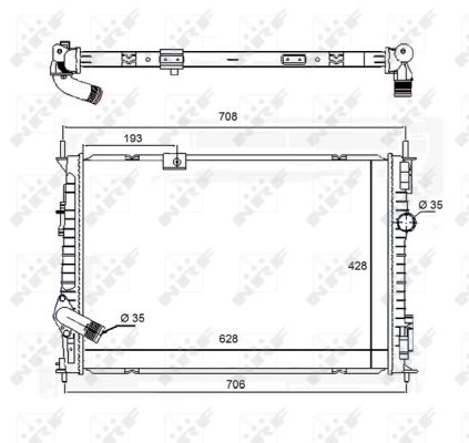 Radiator, engine cooling - 58455 NRF