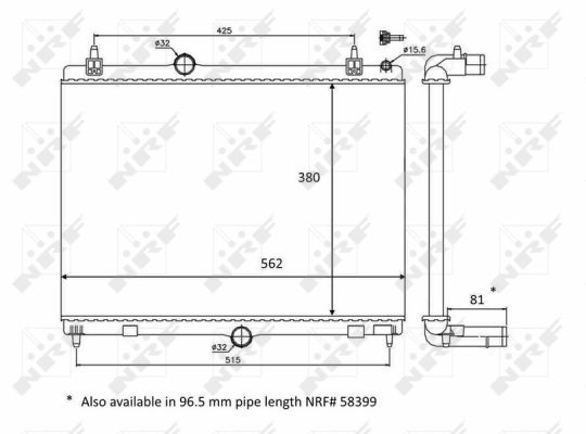 Radiatore, Raffreddamento motore - 58468 NRF