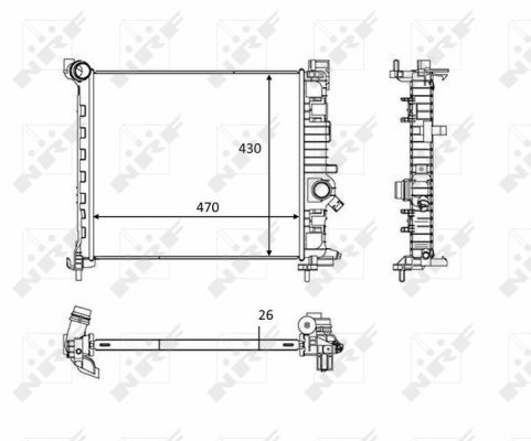 Radiator, engine cooling - 58473 NRF
