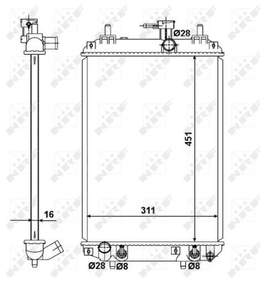 Radiator, engine cooling - 58494 NRF