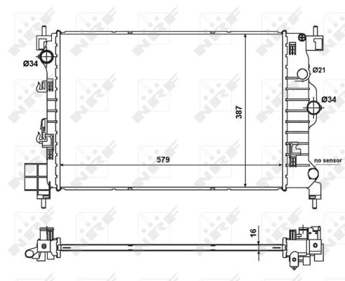 Radiator, engine cooling - 58496 NRF