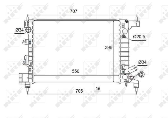 Radiator, engine cooling - 58504 NRF