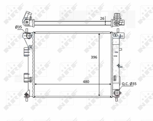 Radiator, engine cooling - 58522 NRF