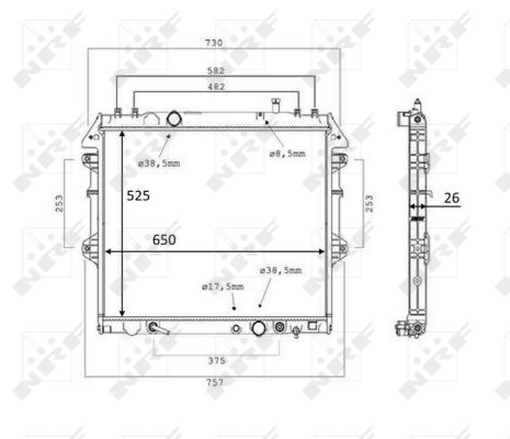 Radiator, engine cooling - 58534 NRF
