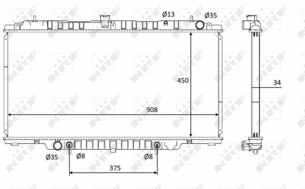 Radiator, engine cooling - 58548 NRF