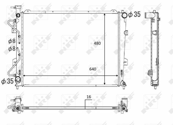 Radiator, engine cooling - 58554 NRF