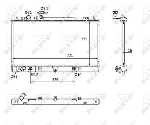 Radiator, engine cooling - 58561 NRF