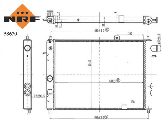 Radiatore, Raffreddamento motore - 58670 NRF