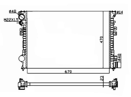 Radiator, engine cooling - 58958A NRF