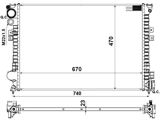 Radiator, engine cooling - 58958 NRF