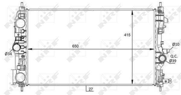 Radiator, engine cooling - 59076 NRF
