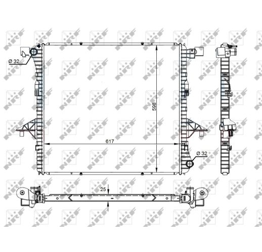 Radiator, engine cooling - 59145A NRF