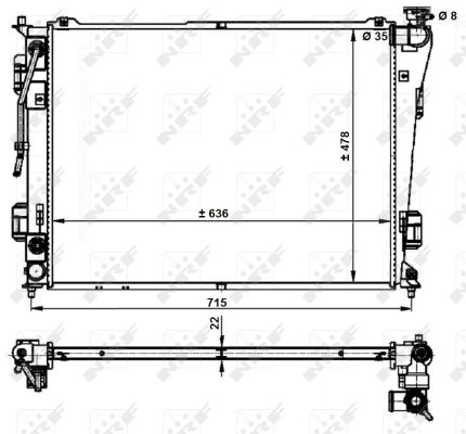 Radiator, engine cooling - 59200 NRF