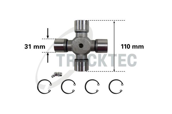 Giunto, Albero longitudinale - 01.34.038 TRUCKTEC AUTOMOTIVE
