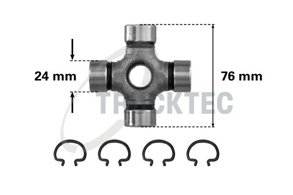 jungtis, kardaninis velenas - 02.34.004 TRUCKTEC AUTOMOTIVE