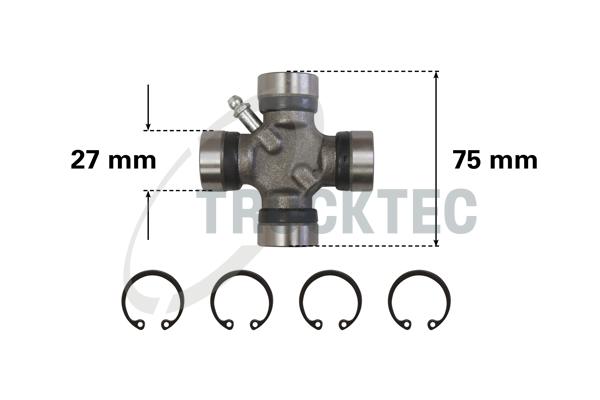 Giunto, Albero longitudinale - 02.34.041 TRUCKTEC AUTOMOTIVE