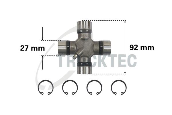 Joint, propshaft - 02.34.043 TRUCKTEC AUTOMOTIVE