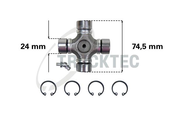 Giunto, Albero longitudinale - 02.34.053 TRUCKTEC AUTOMOTIVE