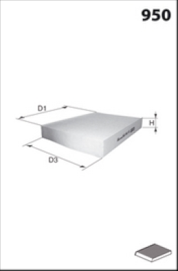 Filter, interior air - EKR7075 MECAFILTER