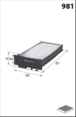 Filter, interior air - ELR7134 MECAFILTER